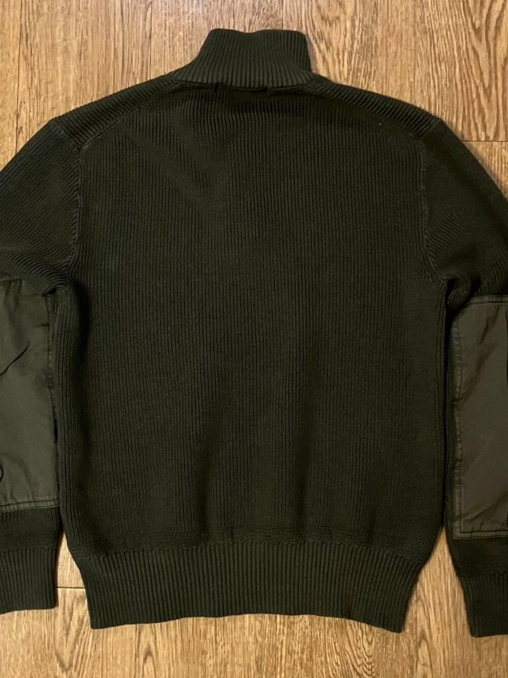 Vtg Polo Ralph Lauren Mock Neck Button Sweater Small Olive Green Cotton Military